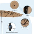 thumbnail image 4 of Simenmax 15FT Outdoor Patio Umbrella with Base - Extra Large Rectangle Sunshade Umbrella, Waterproof & UV Resistant,Khaki, 4 of 8