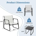 thumbnail image 2 of Outdoor Patio Furniture Set, Rust-Proof Steel Bistro Set with Breathable Textilene Fabric, All-Weather 3-Piece Chairs for Balcony, Backyard, Garden and Poolside(Gray), 2 of 6
