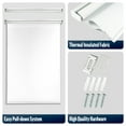 thumbnail image 5 of Biltek Cordless Roller Shades, Total Blackout Window Blinds, White, Easy to Install Inside or Outside Mount Thermal Insulated Fabric with Spring Lifting System for Home & Office, 69"W x 72"H, 5 of 9