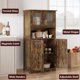 thumbnail image 3 of 67 inch Alto Marrón Freestanding de 3 Niveles Almacenamiento Gabinete con 4 cm de Profundidadoors y Ajustable Shelves para Living Sala cm de Profundidadining Sala Bathroom o Entryway, 3 of 8