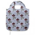thumbnail image 1 of Pirates Portable Fabric Shopping Tote, Hand Drawn Style Scary Jolly Roger on Horizontal Stripes Sea Legends Print, Everyday Use Foldable and Study Grocery Market Bag, Multicolor, by Ambesonne, 1 of 4