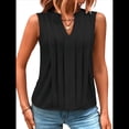 thumbnail image 2 of Camisas Sin Mangas para Mujer, Moda 2025, Camisetas Básicas Sin Mangas, Blusas Plisadas y Elegantes, Conjuntos de Verano. Negro L, 2 of 7