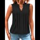 thumbnail image 2 of Camisas Sin Mangas para Mujer, Moda 2025, Camisetas Básicas Sin Mangas, Blusas Plisadas y Elegantes, Conjuntos de Verano. Negro M, 2 of 7