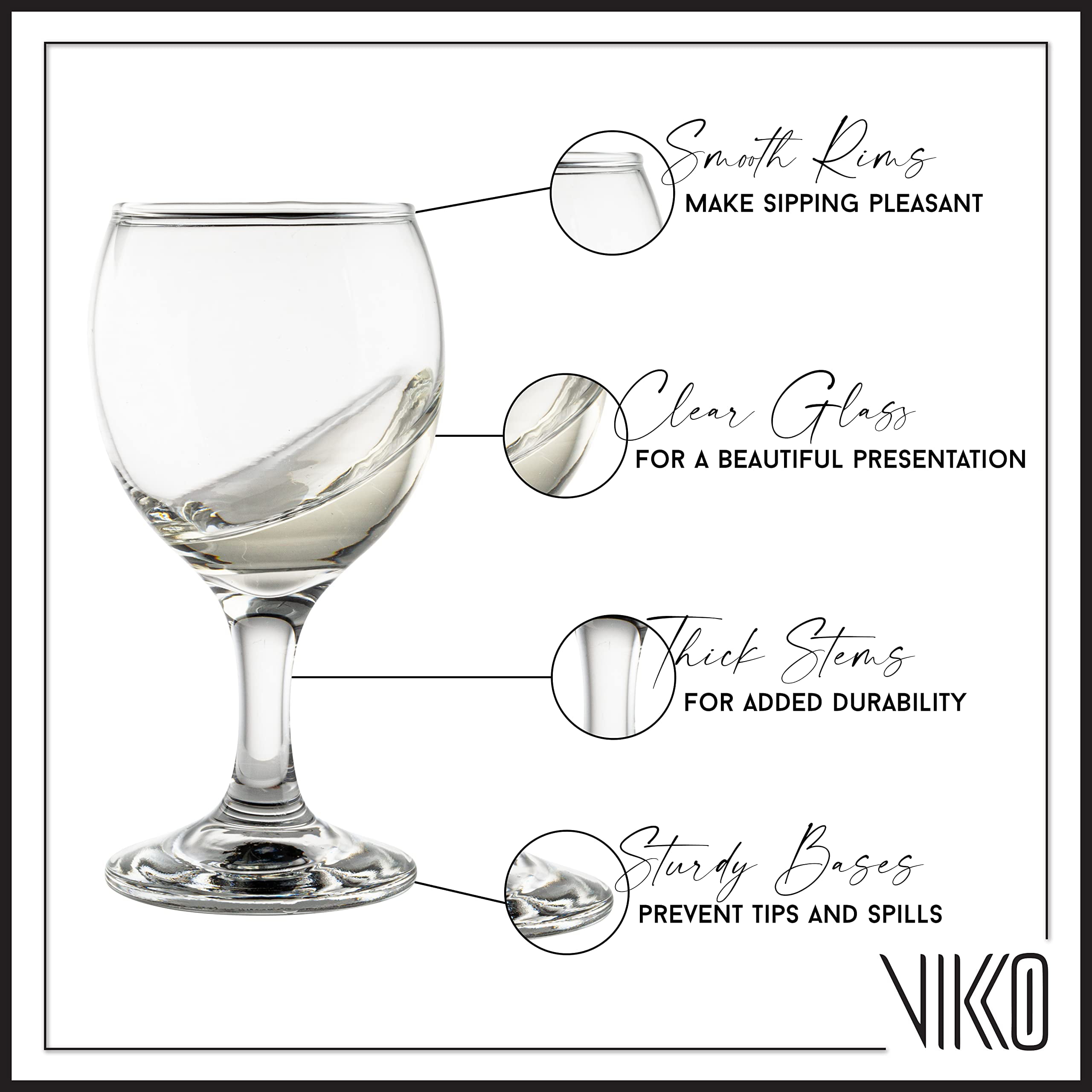 Madison Glossy White Colored Wine Glasses: Thick and Durable Dishwasher Safe 14 oz. 6 Glasses, Size: One Size