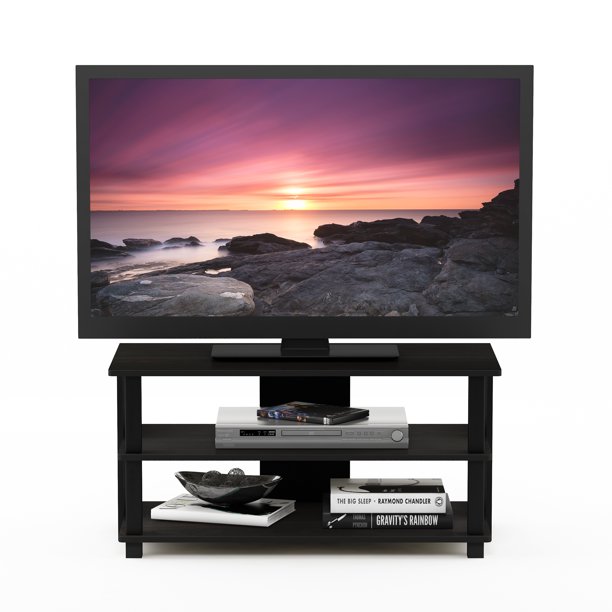 Furinno 17076 Sully 3Tier TV Stand for TV up to 40", Espresso/Black