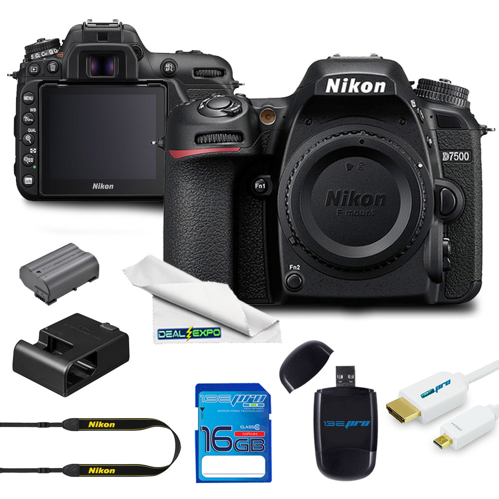 Nikon D7500 DSLR Camera (Body) + 16GB Expo Starter Kit - image 1 of 5