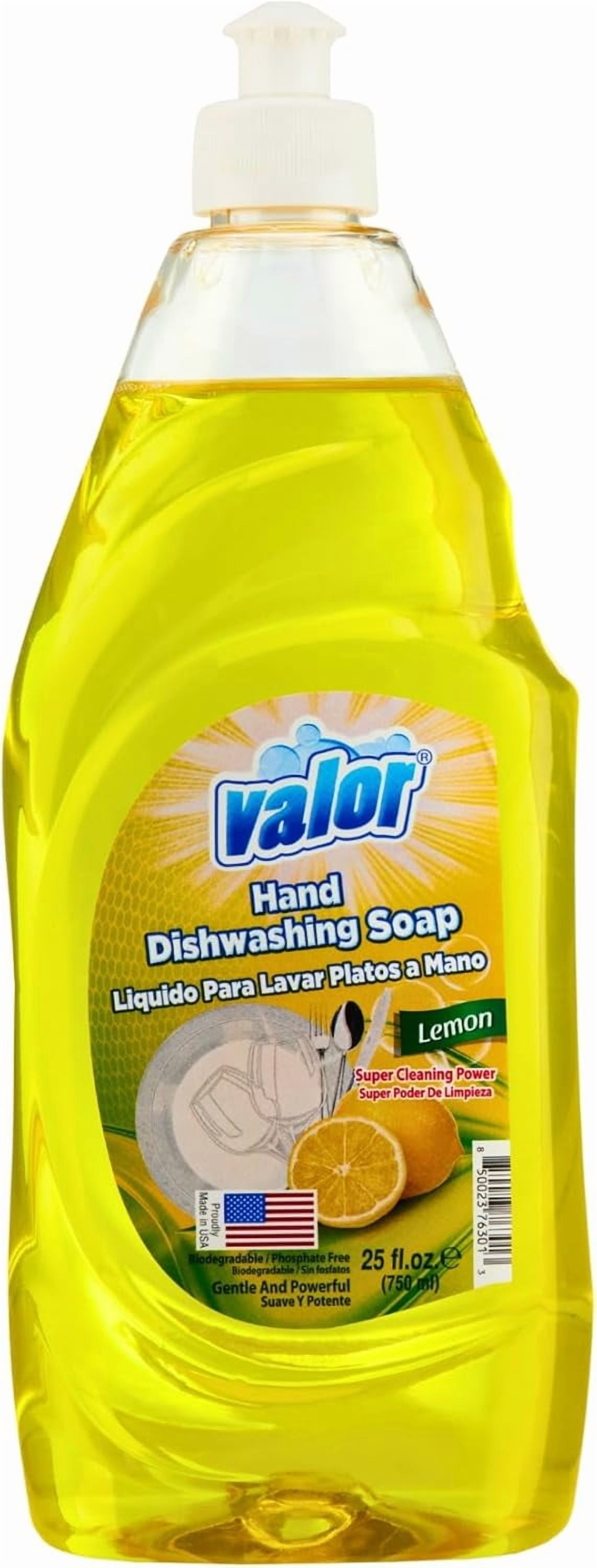 Valor Dishwashing Liquid, 25 fl oz – Dish Soap for Kitchen & Bathroom, Grease-Fighting, Gentle on Hands, Fast Rinse, Eco-Friendly Biodegradable Formula