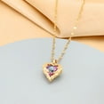 thumbnail image 3 of Elegant Titanium Steel Heart of the Ocean Pendant Necklace - Korean Style Luxury for Women, 3 of 5