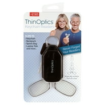 Black Keychain with 2.5 Black Readers in Blister Packaging - Thin Optics