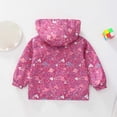 thumbnail image 4 of Gelikeya Baby Leather Jacket Toddler Windbreaker Jacket Dinosaur Print Long Sleeve Winter Fashion Outfits Casual Comfy Boys School Clothes (Hot Pink, 12-18 Months), 4 of 6