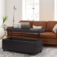thumbnail image 3 of Simpli Home Avalon 44 Pouces Ottomane de Rangement à Dessus Relevable en Similicuir Brun Tanner, 3 of 7