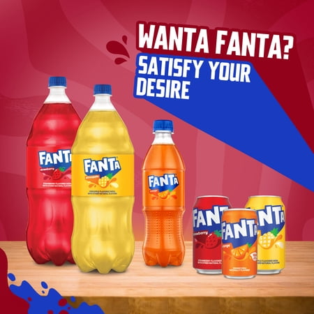 Fanta Strawberry Soda Pop Bottles, 12 fl oz, 6 Pack