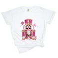 thumbnail image 7 of Pink Snowflake Nutcracker Patchwork Print - Women's Garment Dyed Graphic T-Shirt, 7 of 7