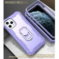 thumbnail image 5 of Allytech Compatible with iPhone 12 Pro Max Case, 3 Layer Heavy Duty Shockproof Protective Ring Holder Kickstand Holster Case for Apple iPhone 12 Pro Max 2020 Release[6.7 inch], Purple, 5 of 5