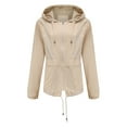 thumbnail image 2 of pstuiky Jackets for Women, Women Solid Color V-Neck Long Sleeve Jacket Slim Fit Casual Oversized Outwear Jackets Womens Coats for Women Flash Deals Beige XXXL, 2 of 5