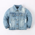 thumbnail image 2 of Gubotare Toddler Jean Jacket Girls Baby Toddler Girls Basic Denim Jacket Size 3T 4T (Light Blue,3-4 Years), 2 of 5