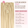thumbnail image 2 of Extensiones de cabello GOO GOO Clip en 20 pulgadas, 150 g, 9 piezas 18A/613A, 2 of 8