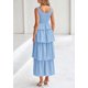 thumbnail image 2 of Vestido PRETTYGARDEN para mujer, verano 2025, sin mangas, midi, azul claro, 2 of 9