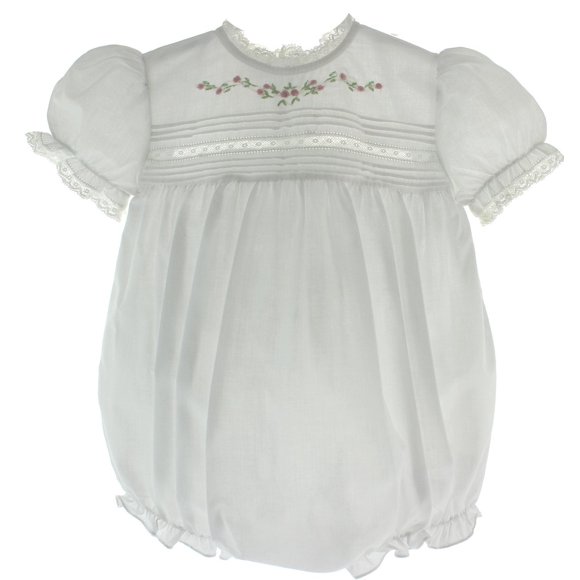 Infant Girls White Dressy Bubble Outfit Lace Trim Heirloom Baby Clothes 6M