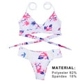 thumbnail image 4 of Ensemble de Bikini à Imprimé Floral Blanc avec Détails Ajourés, 4 of 5