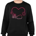 thumbnail image 2 of Heart Flowers Stethoscope Sweatshirt Unisex 5X-Large Black, 2 of 5