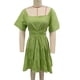 thumbnail image 1 of Vestido de mujer con mangas cortas acampanadas, dobladillo con volantes, cintura cruzada, espalda hueca, vestido de verano fruncido, verde claro XL, 1 of 3