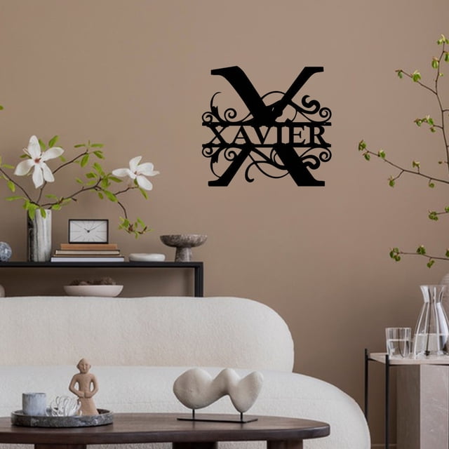 Herunwer Personalized Stainless Steel Sign - Decorative Signage, Art Deco Style, Wall Mount, Indoor Outdoor Use, Wedding Gift
