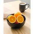 thumbnail image 4 of Large Serving Bowls Set of 2, 60 Oz Porcelain Salad Bowl 8 Inch for Kitchen Dining,Elegant Ribbed Ceramic Dishes for Party,Soup,Pho,Pasta,Cereal,Fruit - Dishwasher & Microwave Safe, Black, 4 of 6