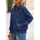 thumbnail image 5 of Abrigo PRETTYGARDEN Bomber Oversize de Ante Sintético Azul Marino Talle M, 5 of 8