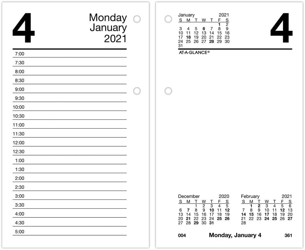 2021 Daily Desk Calendar Refill by ATAGLANCE, 31/2" x 6", LooseLeaf