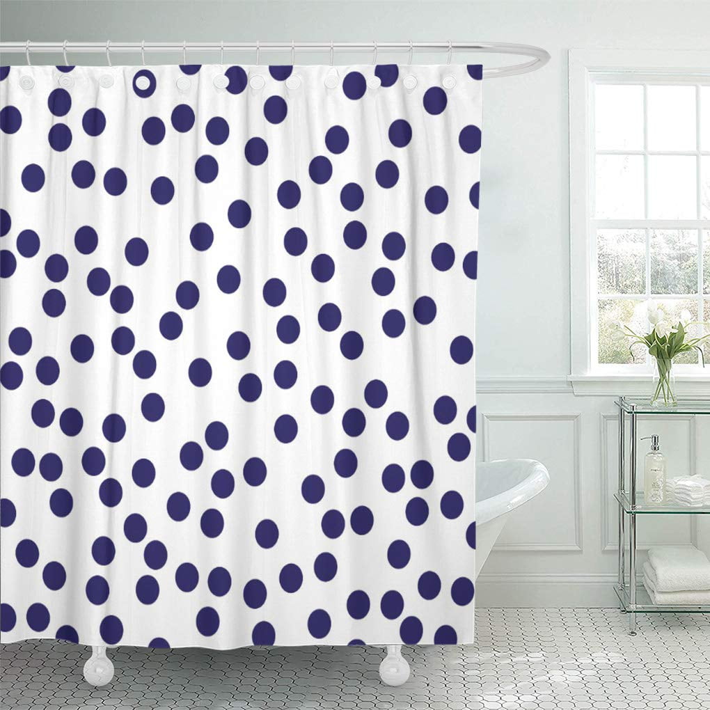 ATABIE Polkadots Modern Polka Dot Blue and Spots Spotty Shower Curtain