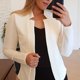 thumbnail image 1 of Solid Open Front Blazer, Elegante Chaqueta de Oficina de Manga Larga, Ropa de Mujer, 1 of 4
