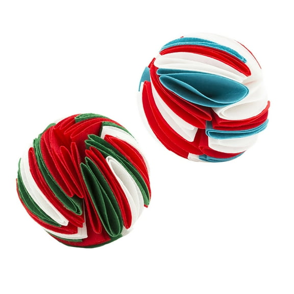 LEORX Dog Treat Toys Interactive Small Dogs Puppy Sniff Balls Felt Red 2Set