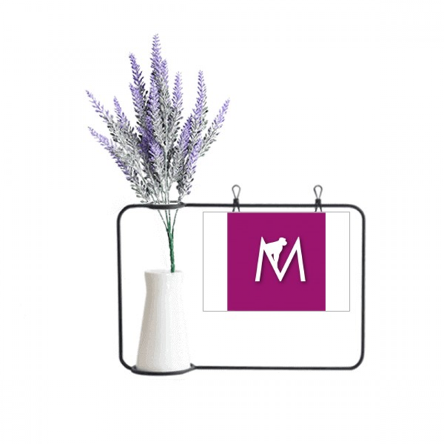 Mono trepando silueta, con vistas Tarjeta de jarrón de lavanda artificial