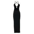 thumbnail image 5 of Qiylii Women's Criss Cross Spaghetti Strap Bodycon Maxi Dress Cutout High Waist Wrap Summer Camis Halter Party Long Dress, 5 of 6