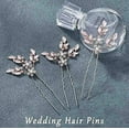 thumbnail image 5 of Heread Leaf Bride Wedding Hair Pins Crystal Bridal Head Dress Pearl Hair Accessories for Women and Girls (Pack of 3) (A Rose Gold), 5 of 5
