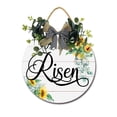 thumbnail image 1 of Eveokoki He Is Risen Sign Front Door Porch Decorations, Round Rustic Wood Hanging Sign for Farmhouse Porch Outdoor Home Holiday Front Door Sign Decor, 1 of 5