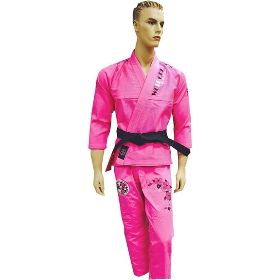 Woldorf USA BJJ Jiu Jitsu Kimono Pearl Weave Gi for Women,Competition, Pink Martial Arts, Fighting Uniform, Training Uniforms, Pre-Shrunk, Ultra Light Weight Uniforms