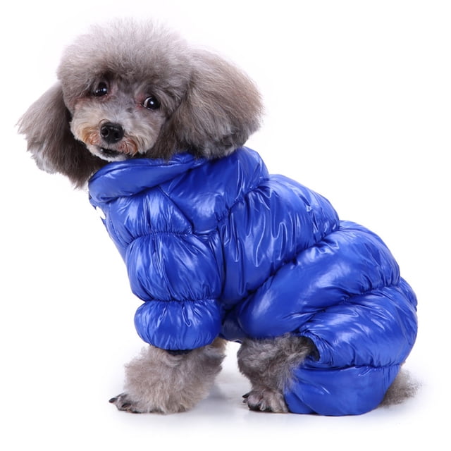 Ropa para mascotas, ropa cálida de otoño e invierno para perros, suéter con capucha de cuatro patas para mascotas, ropa azul para mascotas