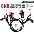 thumbnail image 3 of Tignapoo Mountain Bike Hydraulic Brake Set with Oil Pressure System - Red Front Left & Rear Right, CNC Machined Aluminum Alloy, 22.2mm Handlebar Compatible, Includes 800mm Front & 1450mm Rear Brake, 3 of 6