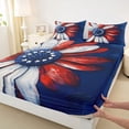 thumbnail image 5 of Manfei Oil Painting Daisy Queen Sheets, July 4th Gift Queen Sheet Sets, Red White Blue, Navy Reversible 4-Piece (1 Flat Sheet, 1 Fitted Sheet and 2 Pillowcases), 5 of 6