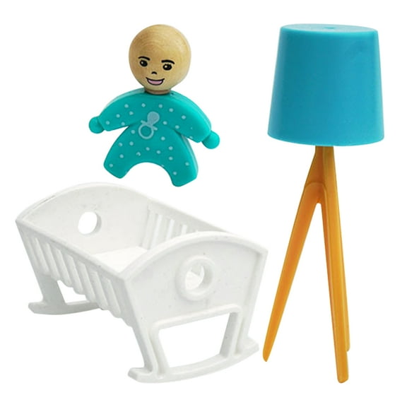 Clispeed dollhouse bed Doll Bed Wood 1 Set