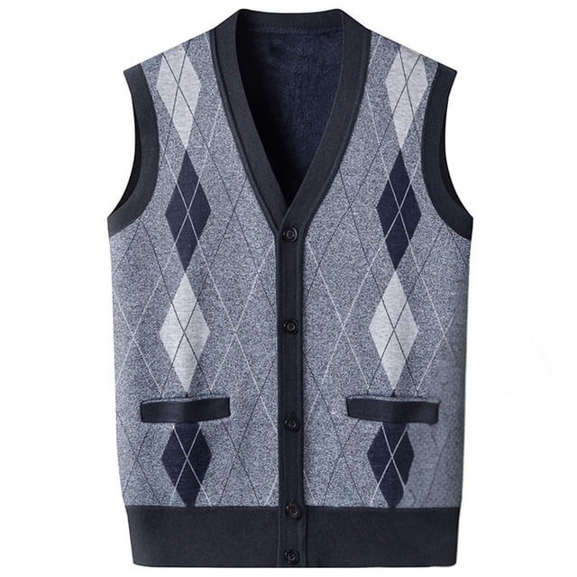 Funicet Gilet Cardigan Chaud à Col en V pour Homme
