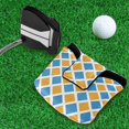 thumbnail image 5 of Haosy Blue Yellow Block Golf Mallet Putter Cover Strong Magnetic Leather Golf Club Headcover Closure, 5 of 7