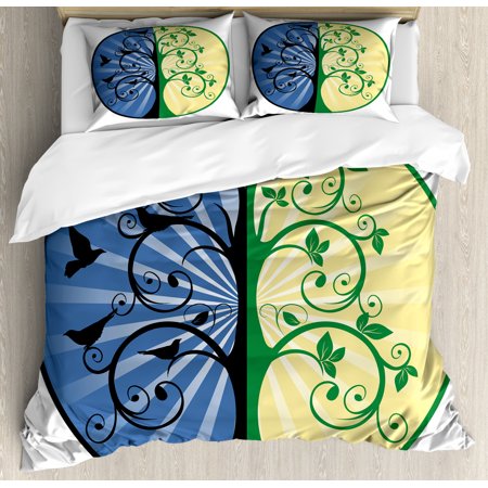 Tree Of Life Duvet Cover Set Yin Yang Life And Death Tree In