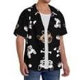 thumbnail image 2 of PAYOHTO French Bulldog Pattern Paw Bone Mens Hawaiian Casual Short-sleeved Shirt Tropical Summer Beach Button Down Shirts, 2 of 7