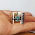 thumbnail image 2 of Blue Topaz Spinner Ring: Handmade 925 Sterling Silver Cocktail Ring, 2 of 9