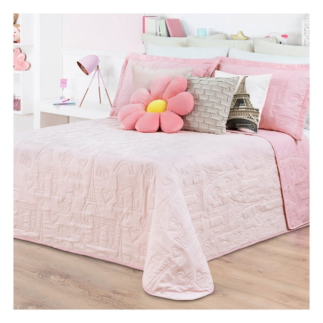 Edredón Ligero Pinsonic Doble Vista con Fundas de Almohada Esquimal (Bonjour, Matrimonial)
