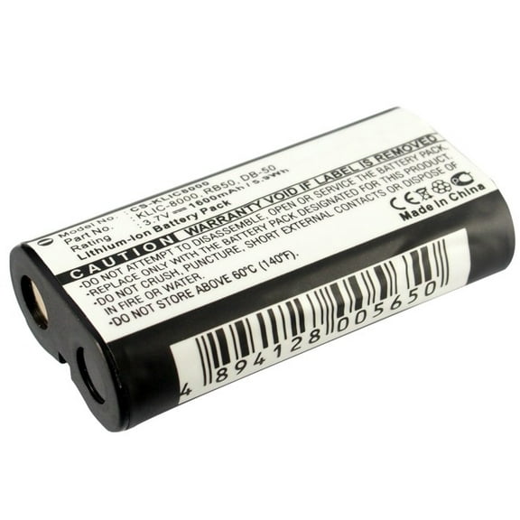 Replacement Battery for KODAK EasyShare Z712 IS,EasyShare Z812 IS Zoom,Easyshare Z8612 IS,EasyShare Z885,KLIC-8000,RB50,3.7V/1600mAh
