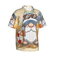 thumbnail image 5 of Nueva camisa hawaiana con estampado divertido de hongos para hombre, camisas casuales de manga corta para vacaciones en la playa, camisas de calle con flores para mujer y niño, 5 of 5